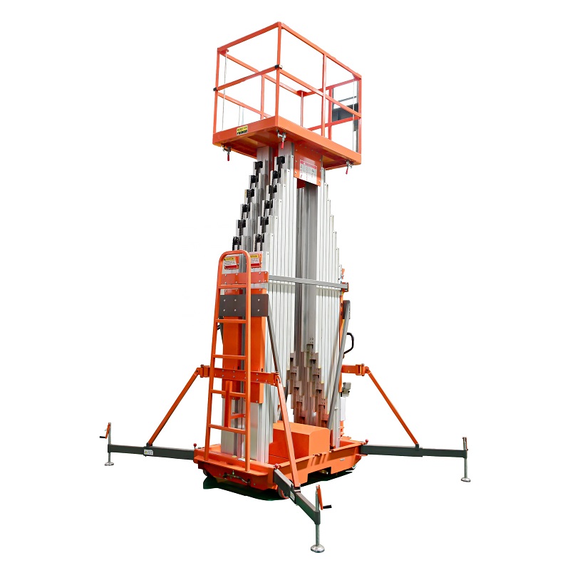 18m Mobile Hydraulic Electrical Four Mast Lift Platform Aluminum Alloy Man  Aerial Work Lifter